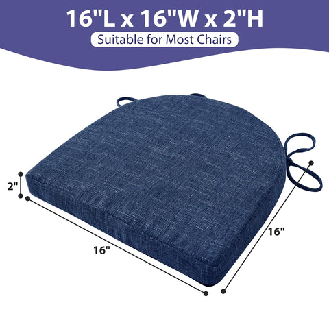 Almohadón IPYNBAP 16x16x2 pulgadas, tamaño ideal para sillas comunes.