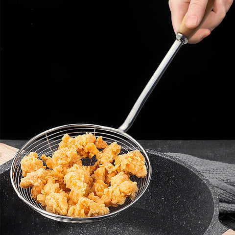 IQCWOOD colador araña ideal para fritura de papas y retirada de exceso de aceite.