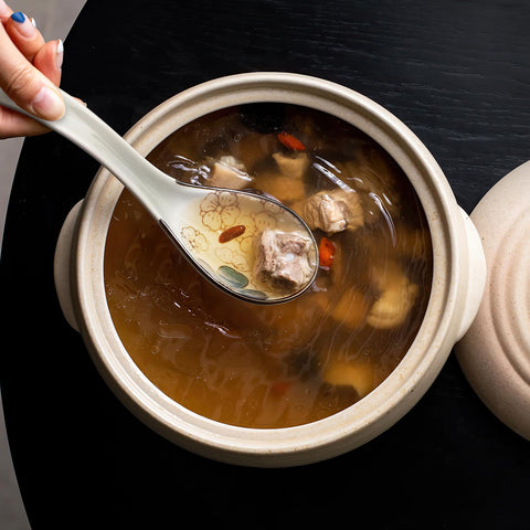 IQCWOOD cuchara-sopa cerámica borde profundo, perfecta para ramen