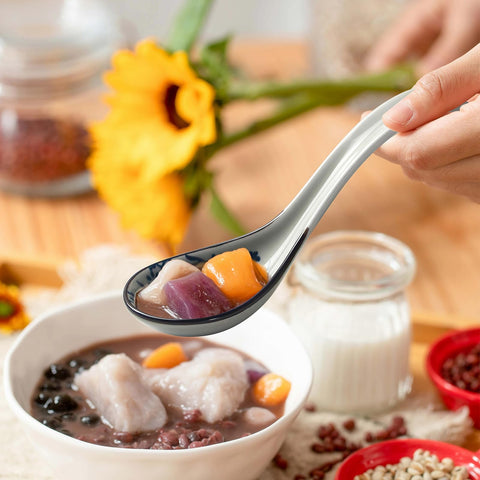 IQCWOOD cuchara-sopa cerámica con agujero para colgar y almacenar