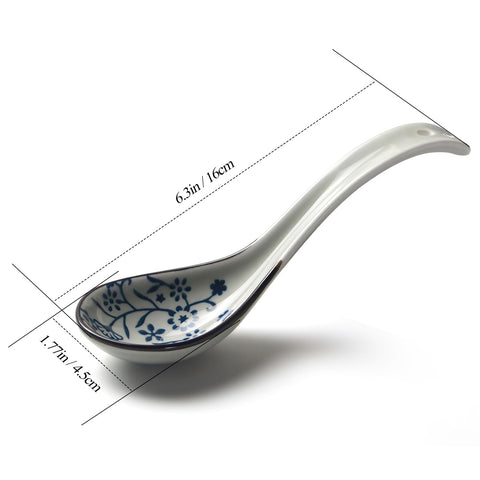 IQCWOOD cuchara-sopa cerámica para ramen y wontón, uso versátil