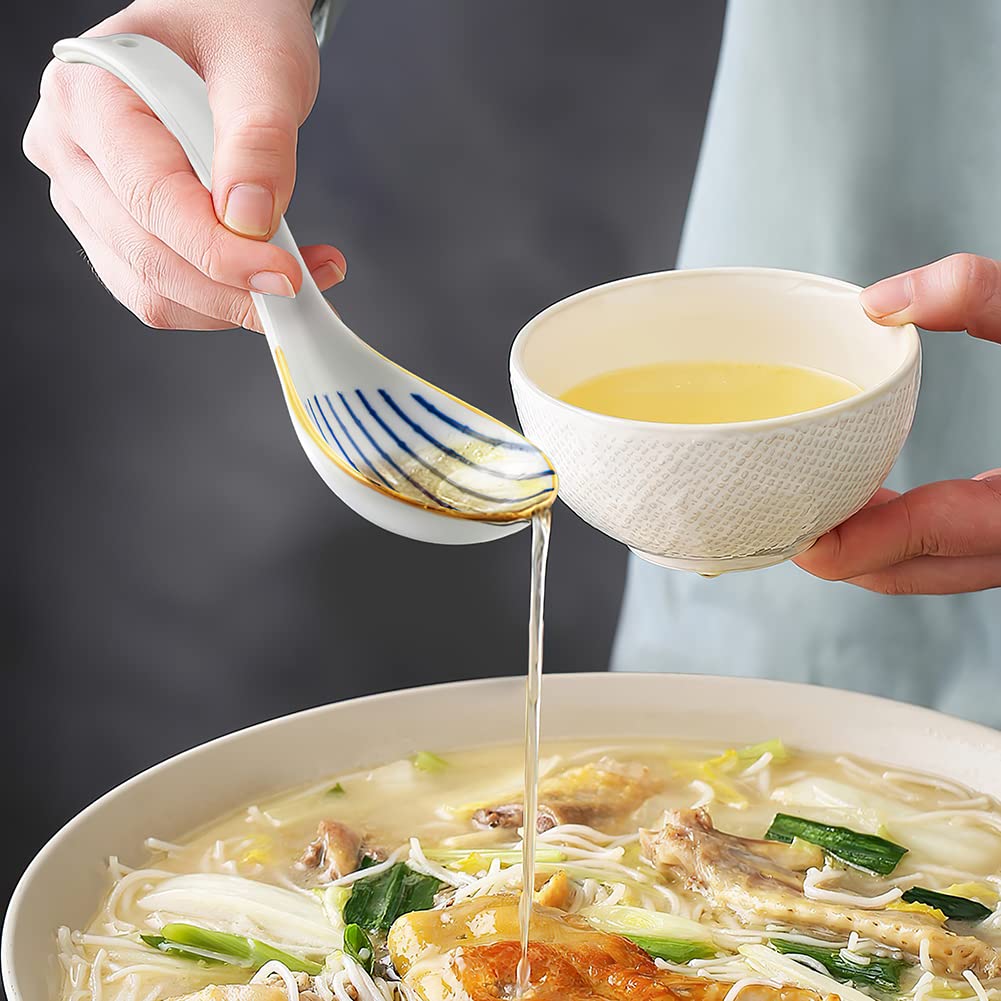 IQCWOOD cuchara para pho y miso con estilo tradicional.