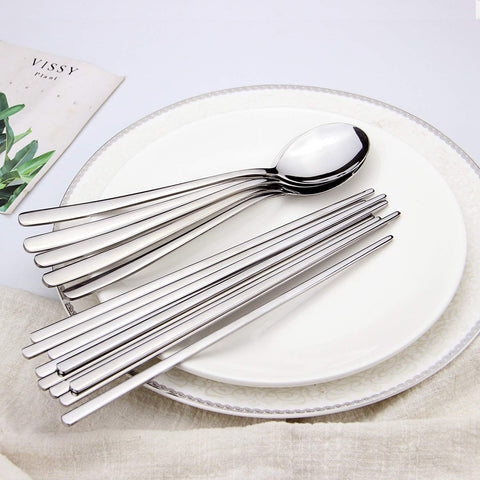 IQCWOOD palillos de metal coreanos con agarre antideslizante.