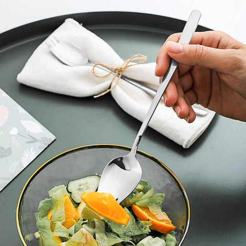 IQCWOOD utensilios con peso equilibrado para mayor control al comer.