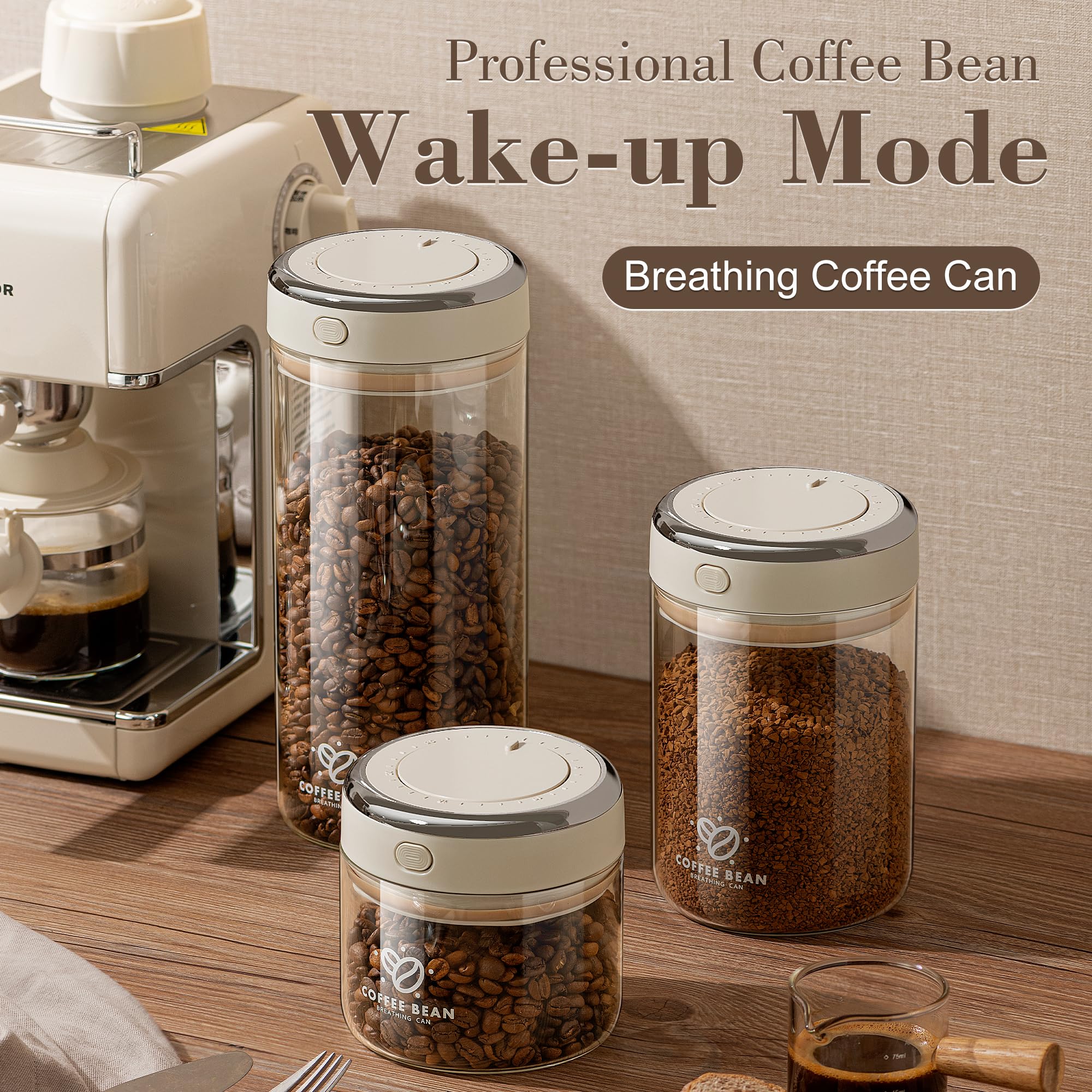 IRCtek vidrio borosilicato claro para almacenar cafe y granos
