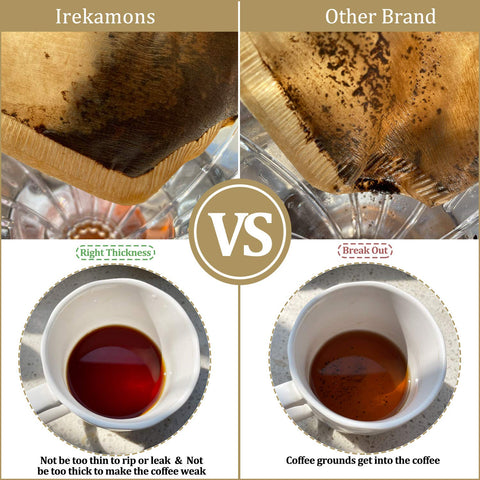 Irekamons filtro cono 8-12 tazas natural sin blanqueado, uso diario.