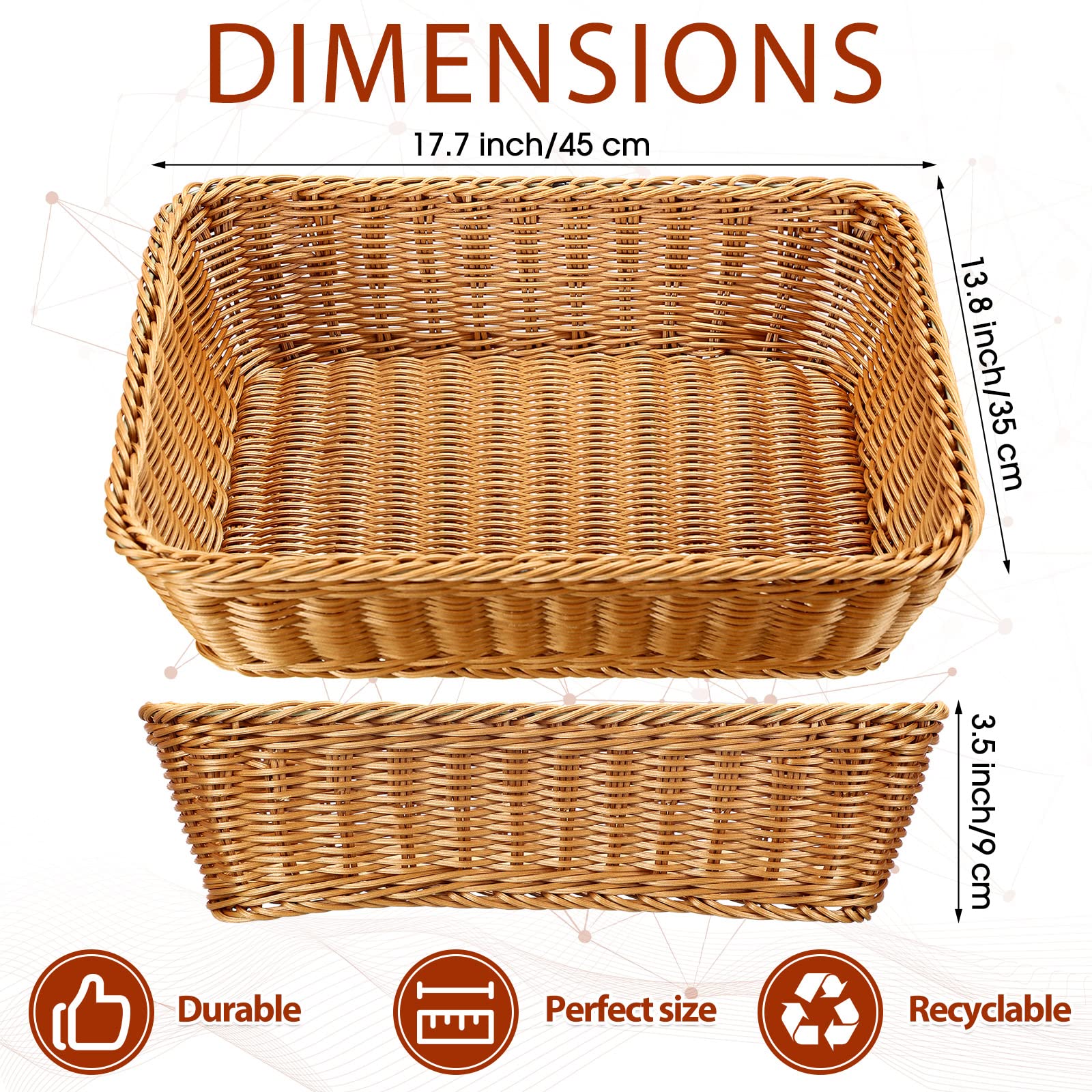 Conjunto de cestas Irenare para frutas, pan y aperitivos, duraderas y fáciles de limpiar.