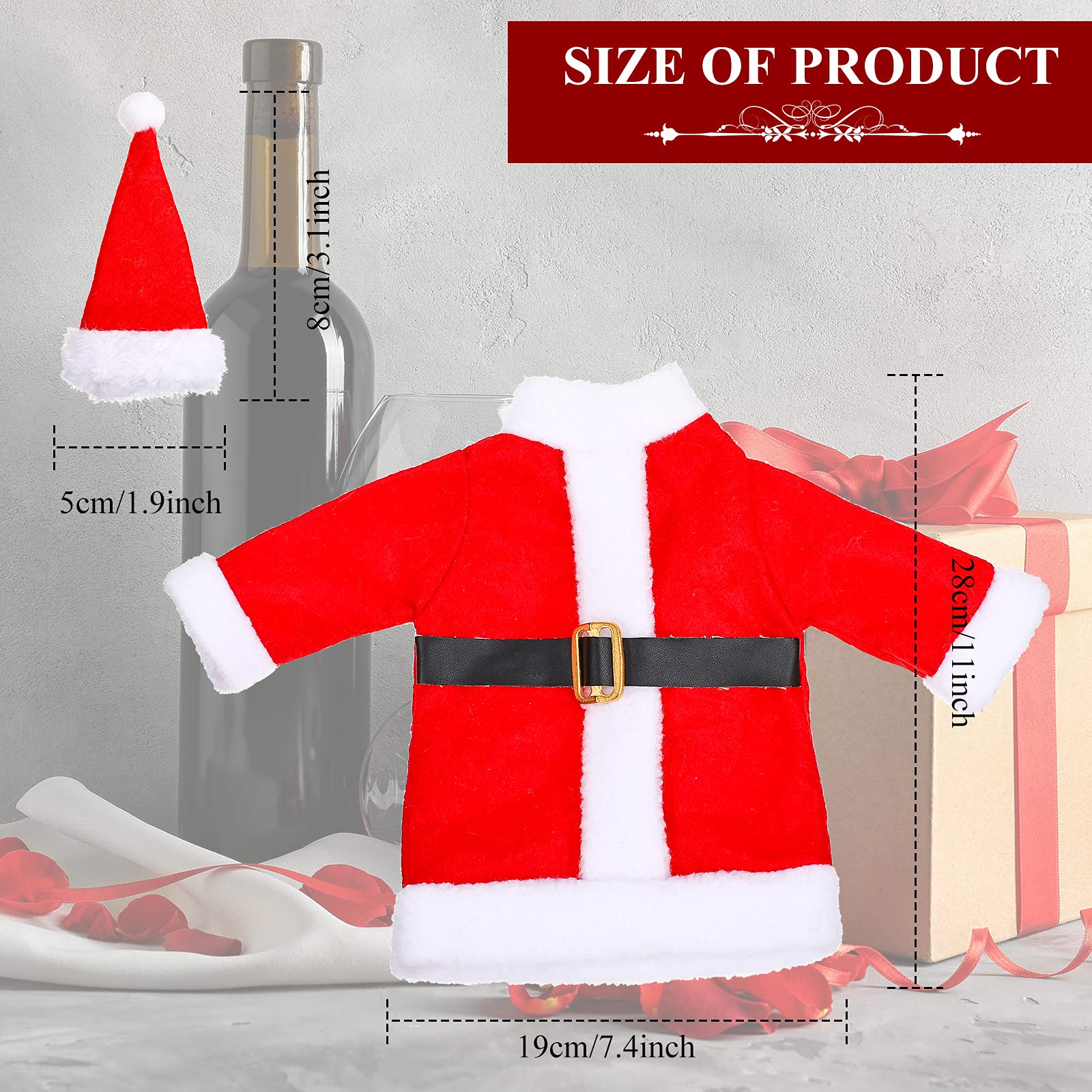 Irenare: gorro de Santa para botella de vino, añade diversión a la celebración.