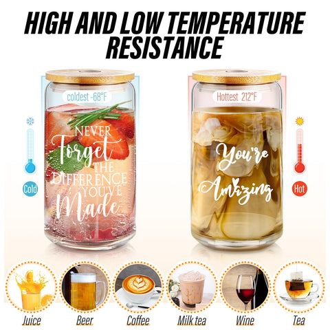 Irenare vaso cristal forma lata 16oz, apto para casa y oficina