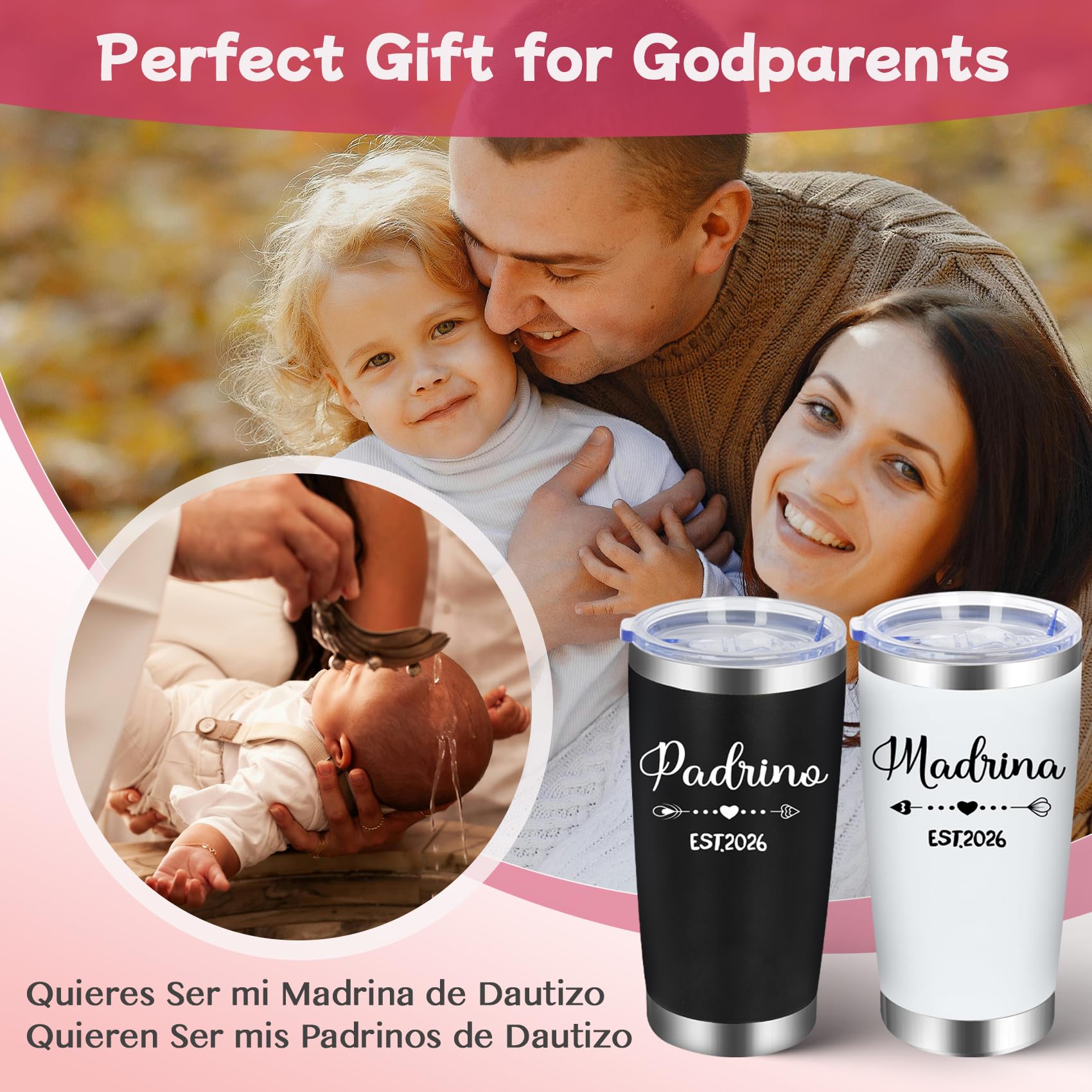 Iridesc juego de regalo para padrinos con dos tazas