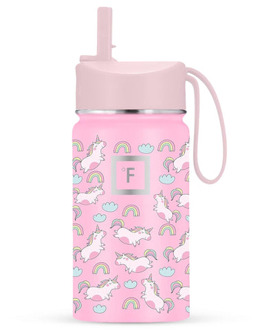 IRON FLASK botellita para ninos con tapa de pajita, ideal para agua diaria.