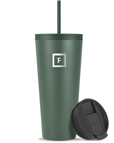 Iron °FLASK Clasico Tumbler Sage: cuerpo robusto y acabado en polvo duradero.
