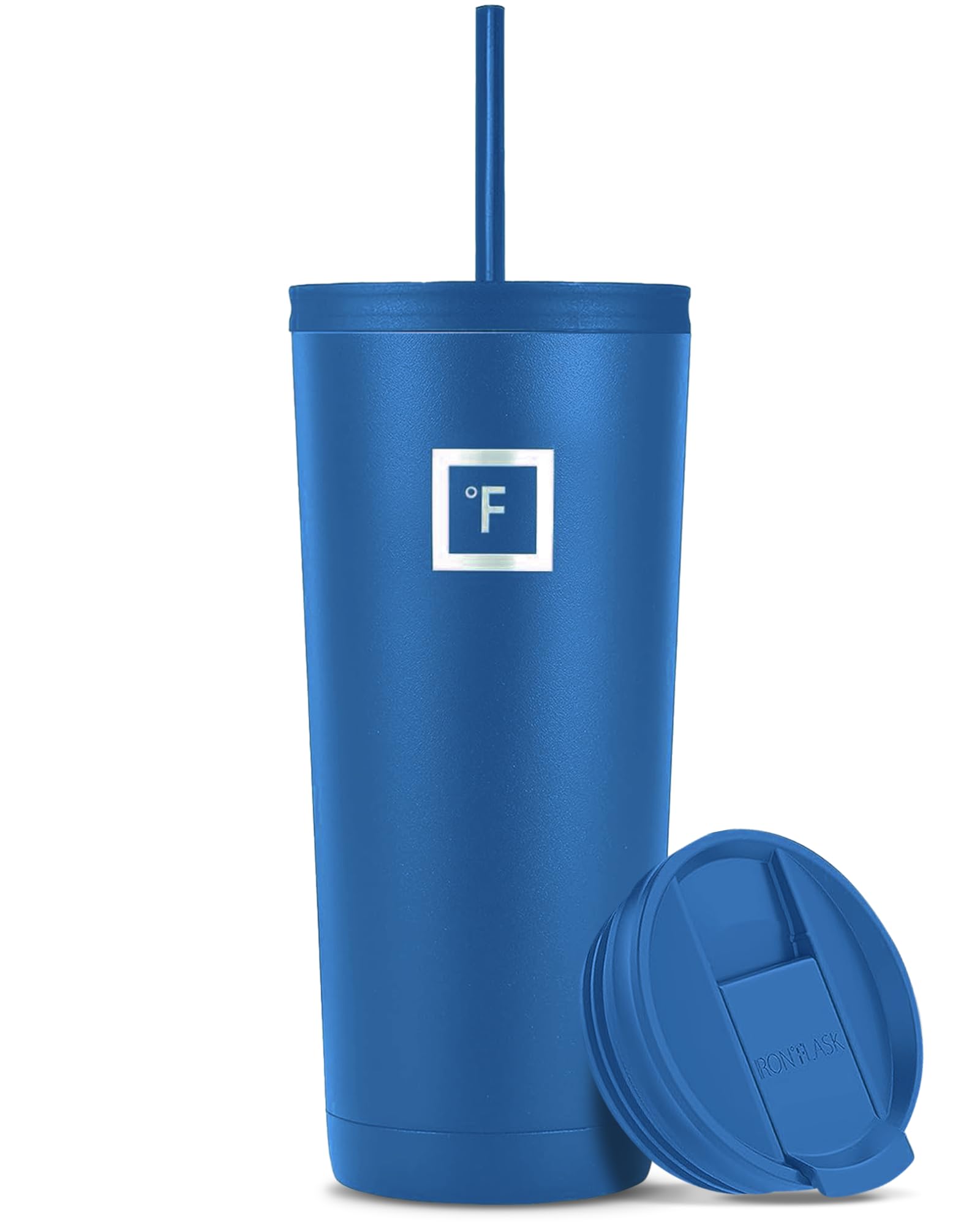 IRON °FLASK Classic Tumbler en cobalto con cierre sólido, ideal para transportar bebidas