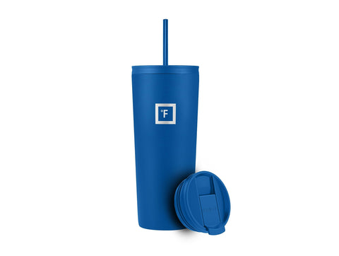 IRON °FLASK Classic Tumbler cobalto, tapa de sorbo con pajitas para uso diario