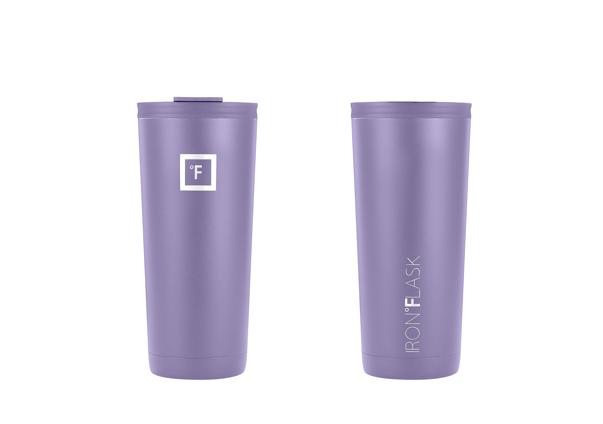 IRON °FLASK Classic Tumbler lavanda: aislamiento de doble pared mantiene bebidas frías o calientes.