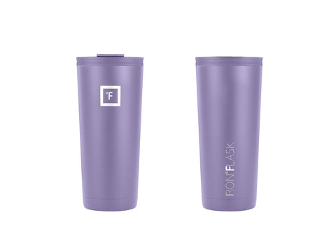 IRON °FLASK Classic Tumbler lavanda: aislamiento de doble pared mantiene bebidas frías o calientes.
