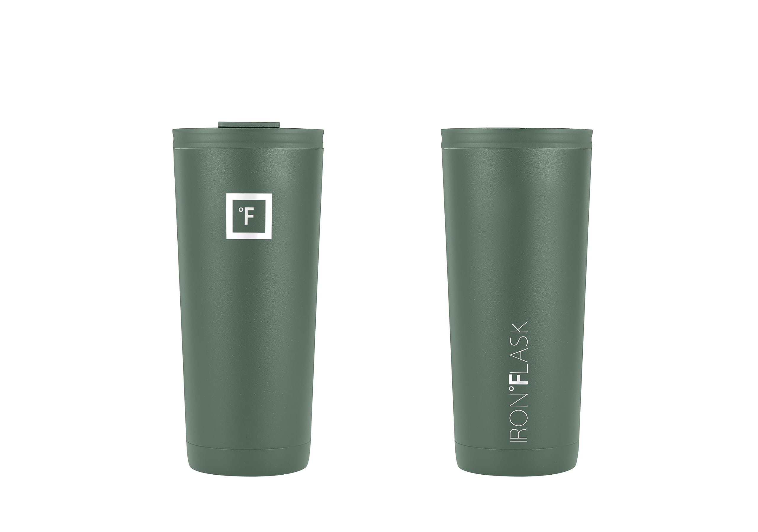 IRON °FLASK Classic Tumbler Sage tapa a prueba de fugas para transporte seguro.