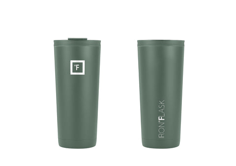 IRON °FLASK Classic Tumbler Sage tapa a prueba de fugas para transporte seguro.