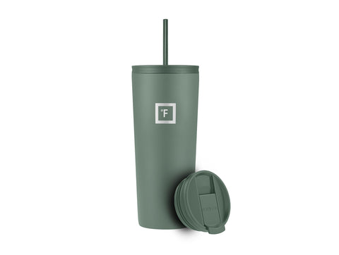 IRON °FLASK Classic Tumbler Sage con tapas intercambiables para conservar bebidas.