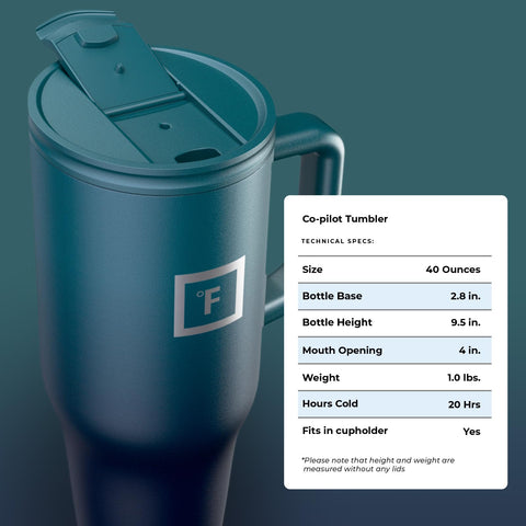 IRON °FLASK Co-Pilot capacidad de 40 onzas para largas jornadas