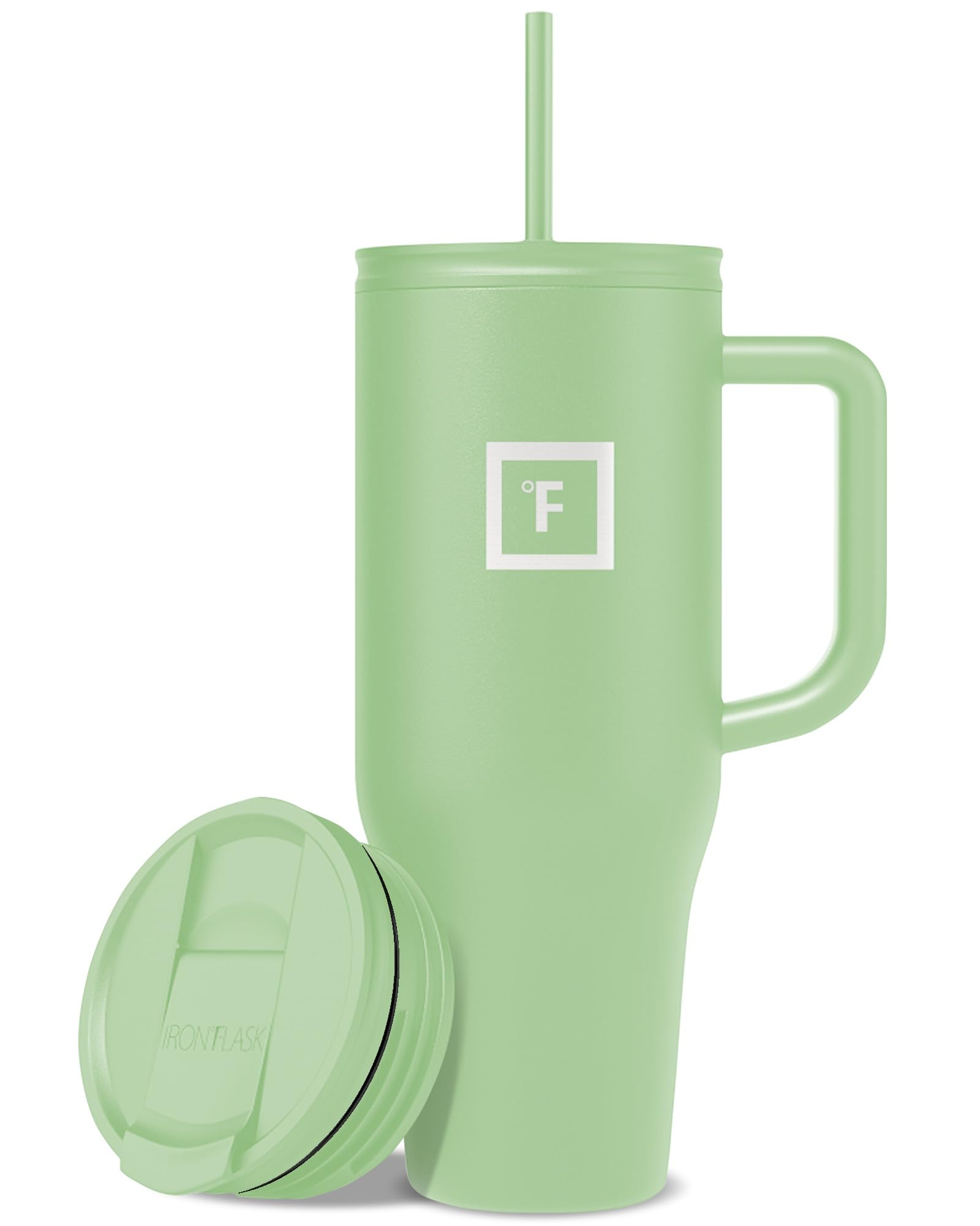Vaso IRON °FLASK Co-Pilot aislado con pajilla para bebidas frías y calientes.