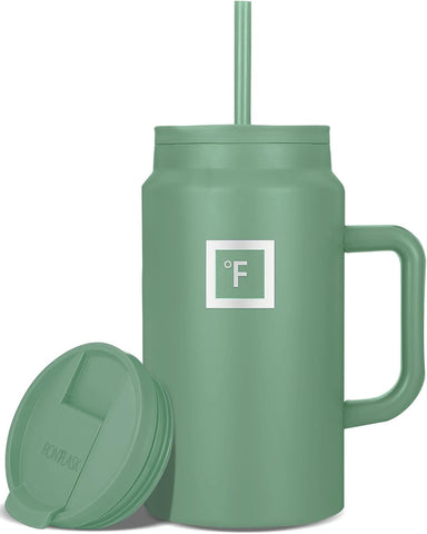 IRON °FLASK Copilot taza aislada de 50 onzas mantiene bebidas frías y calientes al viajar