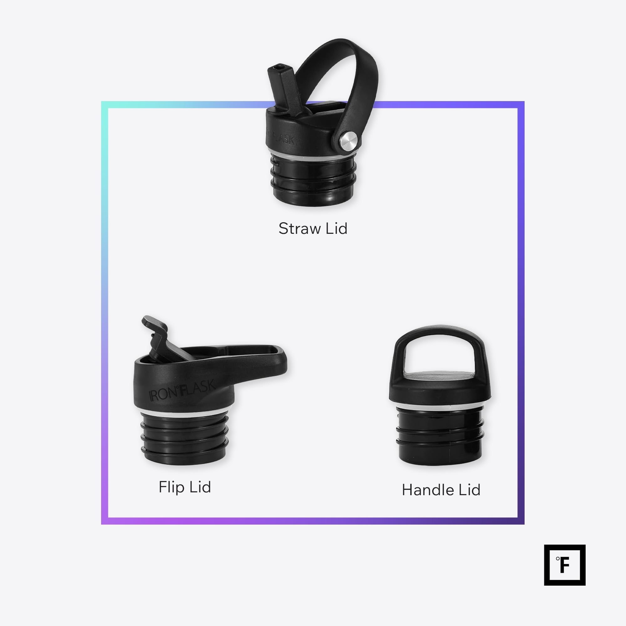 IRON °FLASK tapa pajita plegable para transporte cómodo