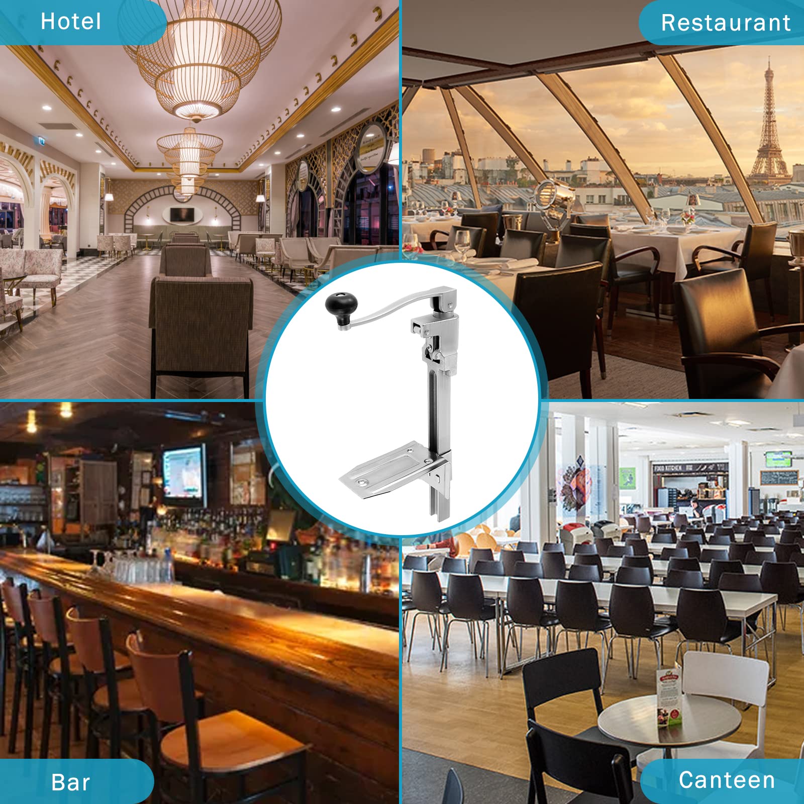 Uso en cocina comercial con abrelatas IRONWALLS para rapidez y seguridad.
