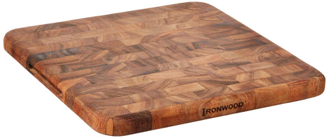 Tabla de cortar Ironwood Oslo de grano final cuadrada ideal para picar y servir
