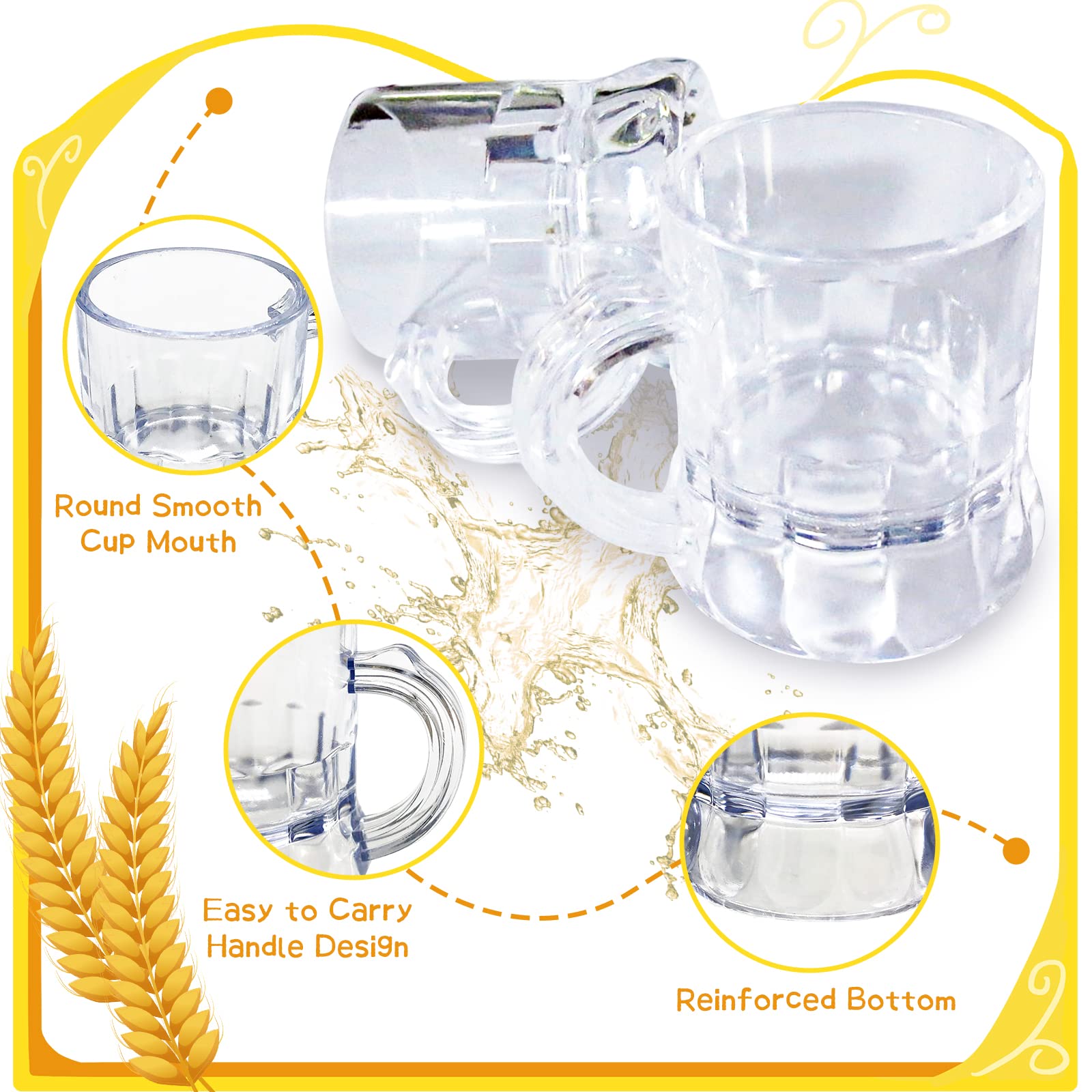Conjunto de 30 vasos mini, base gruesa y estable.