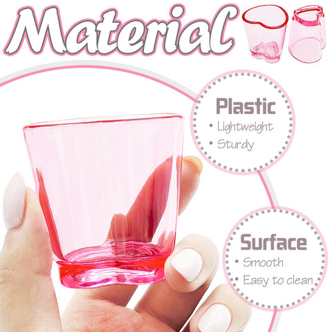 Irrmshr diseño corazón rosa; vaso plástico estable y duradero