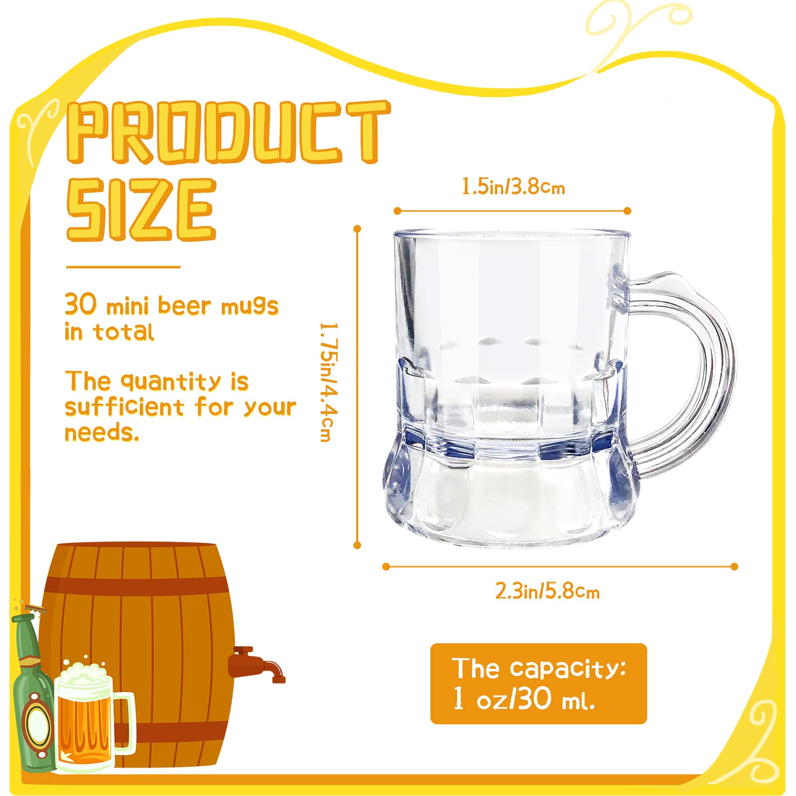 Irrmshr vasitos chupito claros con asa para brindar con estilo.
