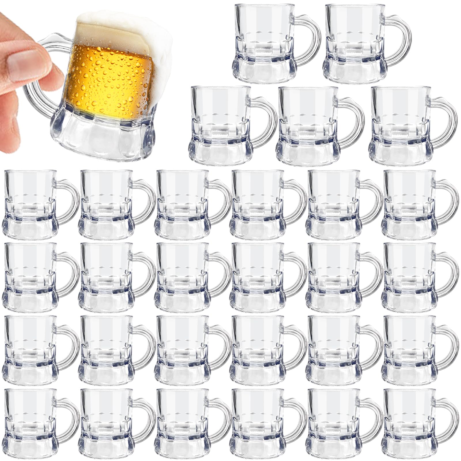 Irrmshr vasos mini plásticos con asa, ideales para degustación en fiestas.