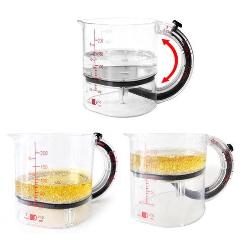 ISHENKEA taza medidora con base ajustable y raspador para evitar residuos.