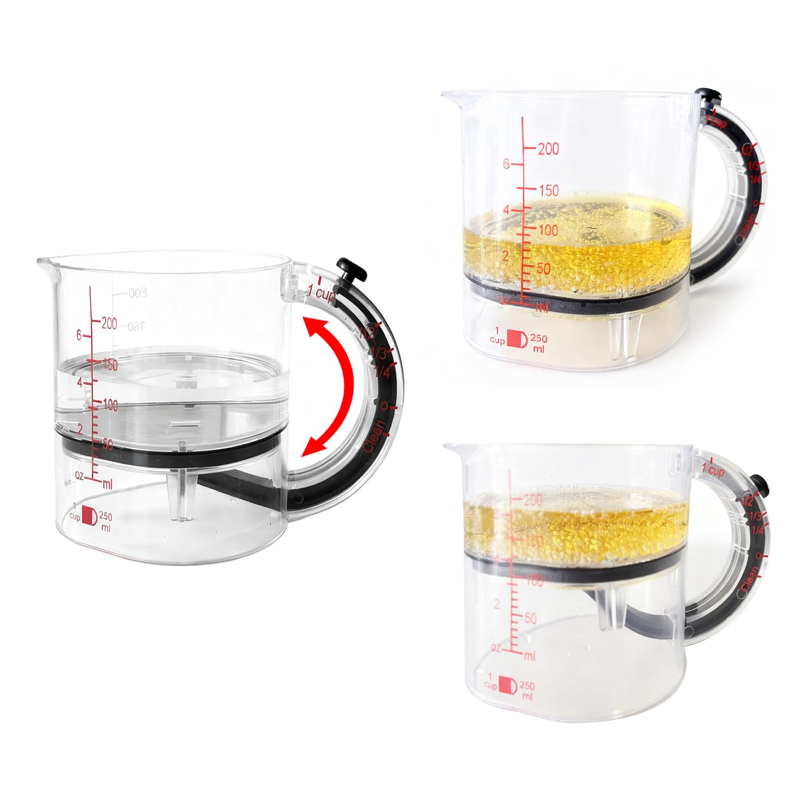 ISHENKEA taza medidora con escala de ajuste para cocinar y hornear.