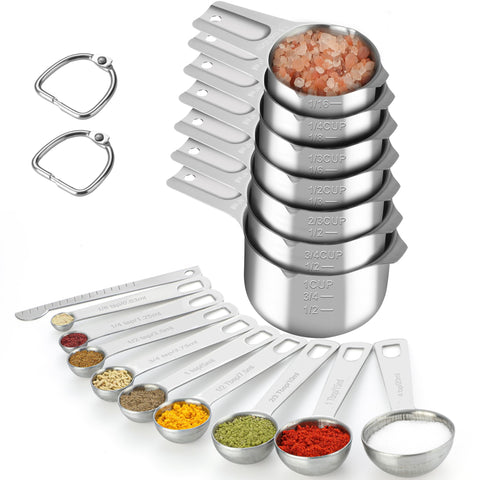 isheTao juego de tazas y cucharas medidoras para medir con precisión en la cocina
