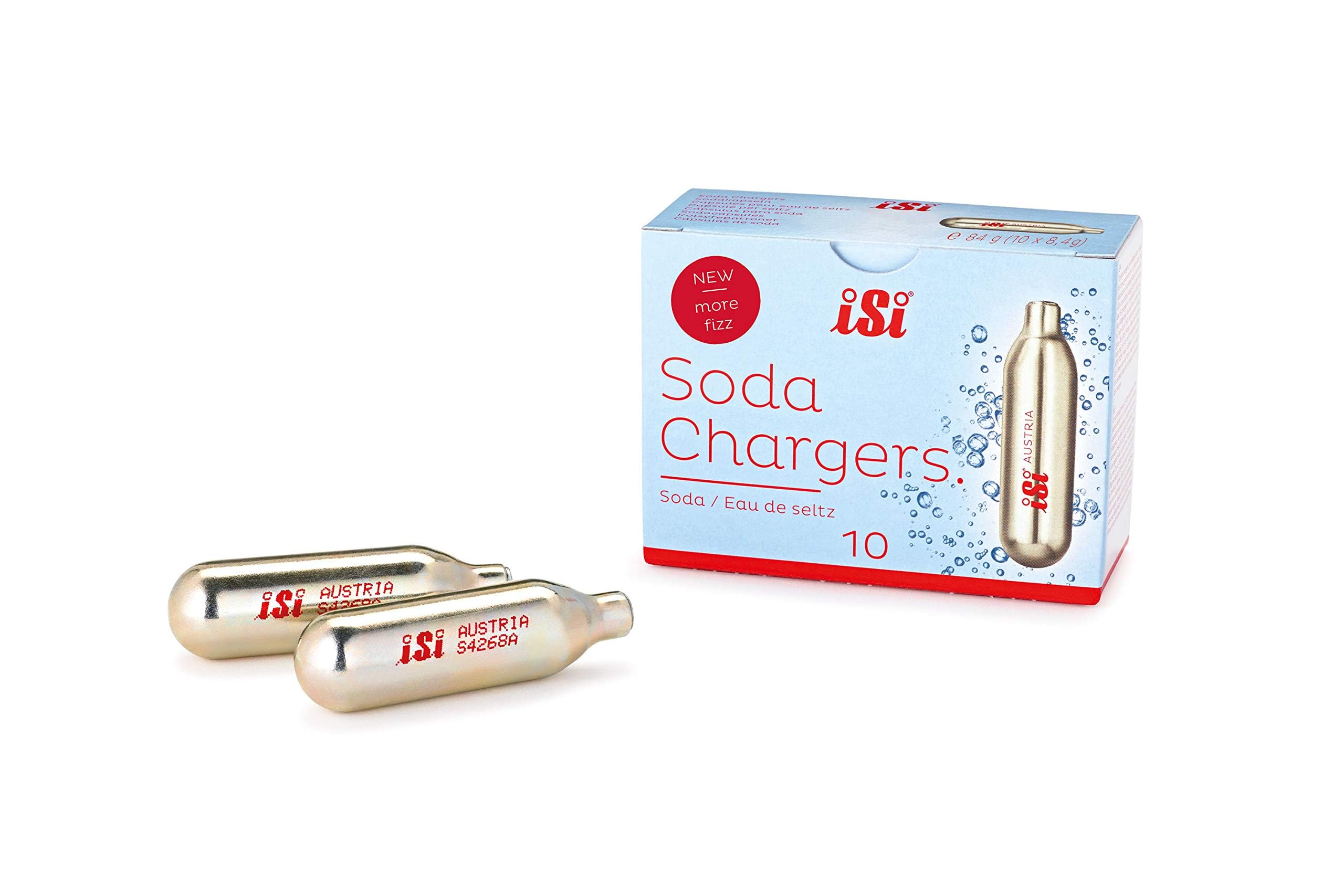 iSi North America Cargas CO2 8,4 g doradas para carbonatar bebidas.