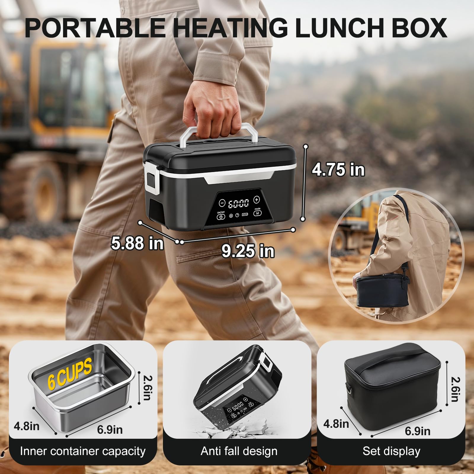 ISNIKA almuerzo-portatil-capacidad-1-5l: capacidad amplia para varias porciones.