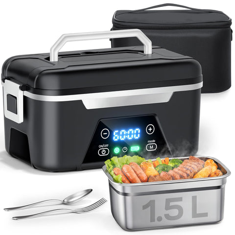 ISNIKA caja-almuerzo-inalambrico: calentamiento automático para viajes y jornadas de trabajo.