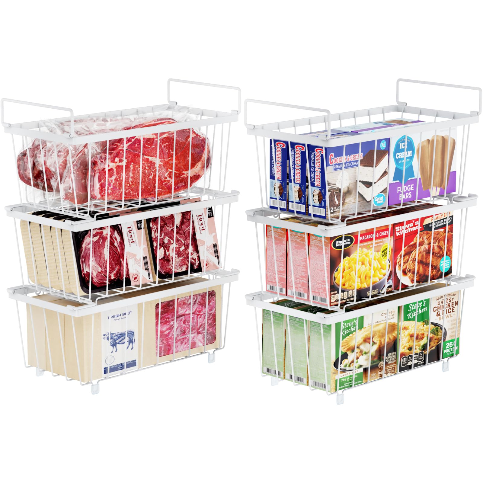 iSPECLE organizador congelador pequeño, vista general que facilita ordenar alimentos