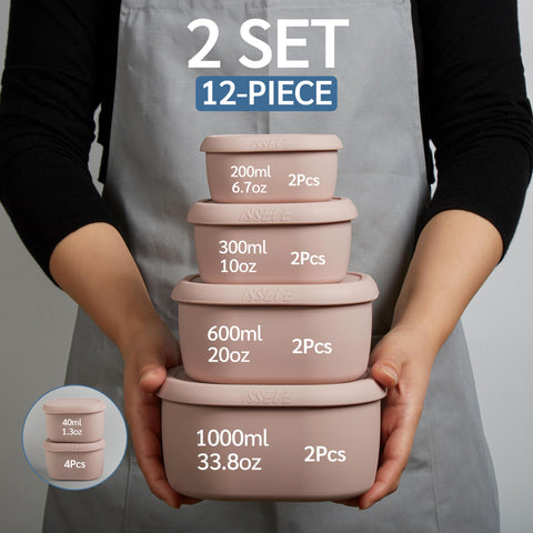 ISSEVE recipientes de silicona 20 oz con tapas para conservar la frescura
