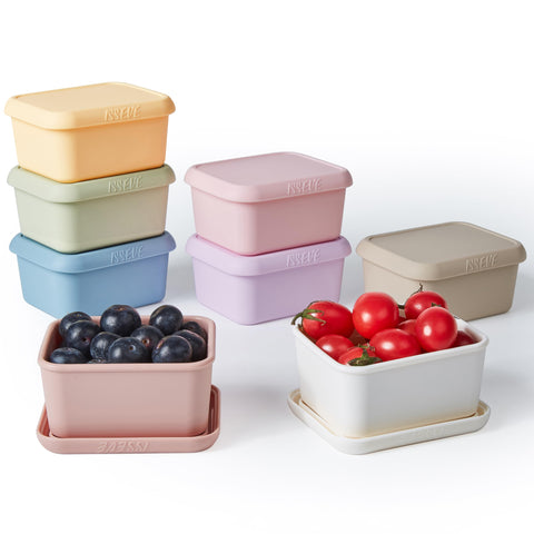 ISSEVE conjunto de merienda 8oz con tapas, ideal para meriendas sin derrames