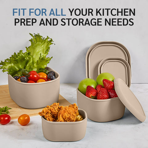 ISSEVE recipiente silicona 198 ml apilable con tapa para snacks y porciones