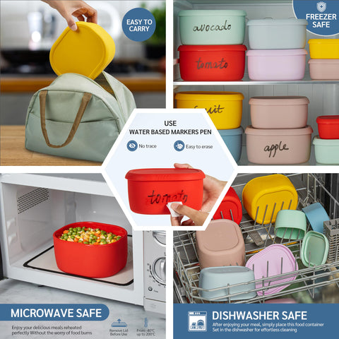 ISSEVE silicona sin BPA para almacenamiento seguro de alimentos.