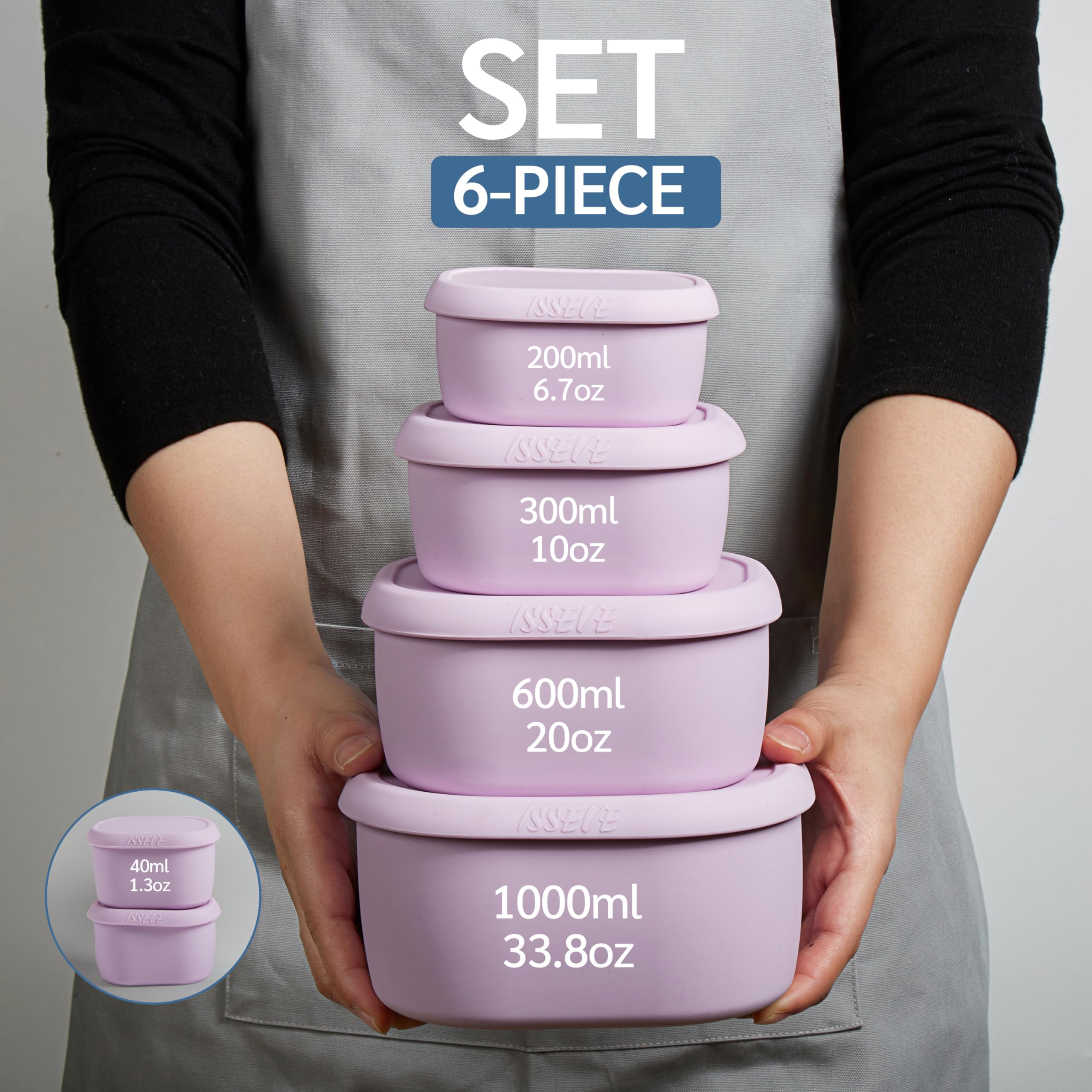 ISSEVE silicona sin BPA para almacenamiento higiénico de sobras.