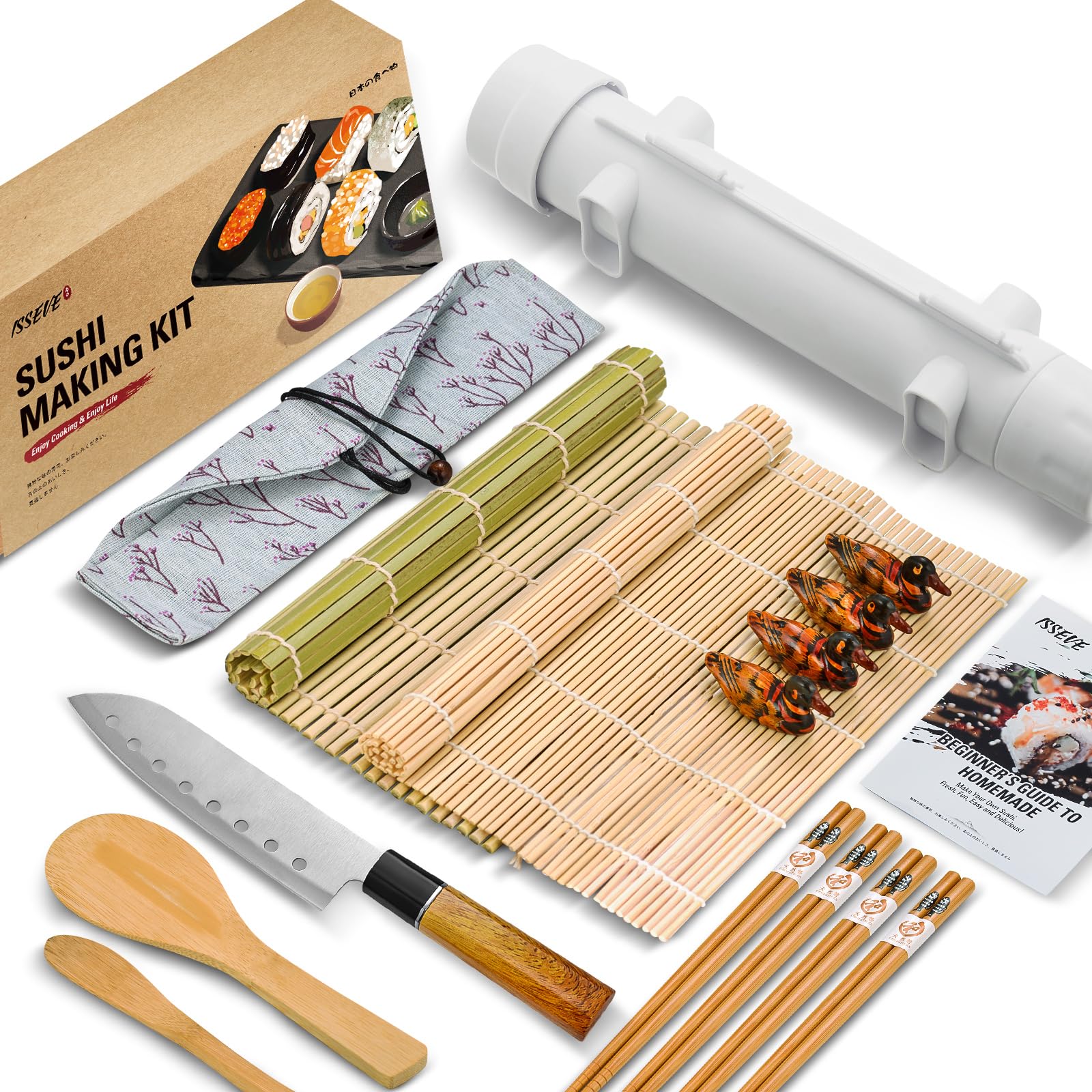 ISSEVE Sushi Bazooka Kit, vista del set completo para hacer sushi en casa.