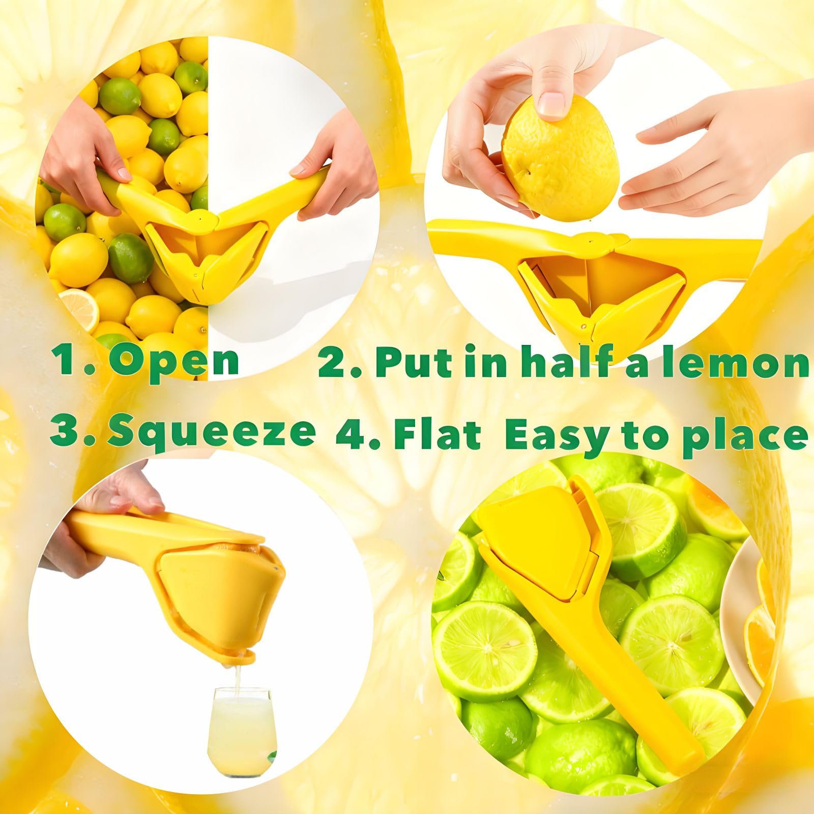 iStarcas exprimidor de limones, agarre ergonómico para uso cómodo y sin esfuerzo.