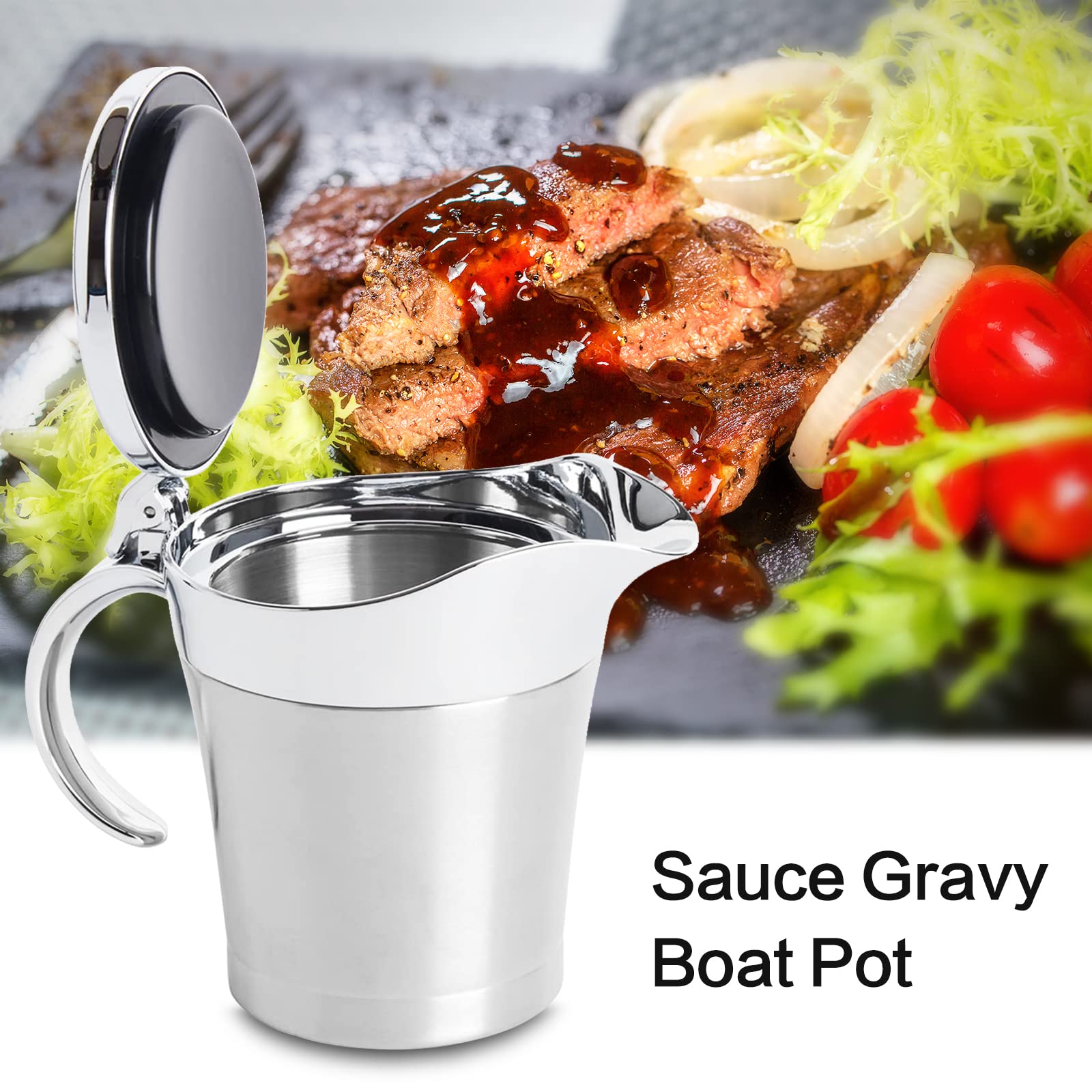 ISTOOLL jarra de salsa de 450 ml para porciones generosas