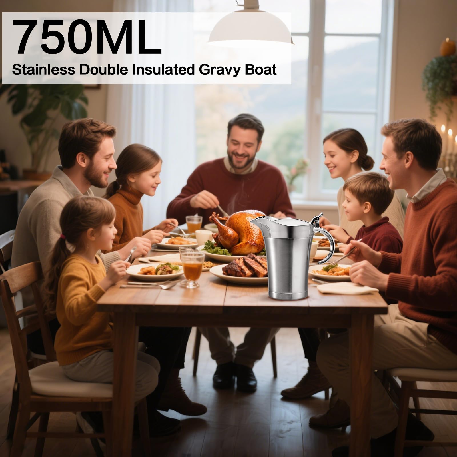 ISTOOLL Gravy Boat, asa ergonómica, mejora la estabilidad al servir.