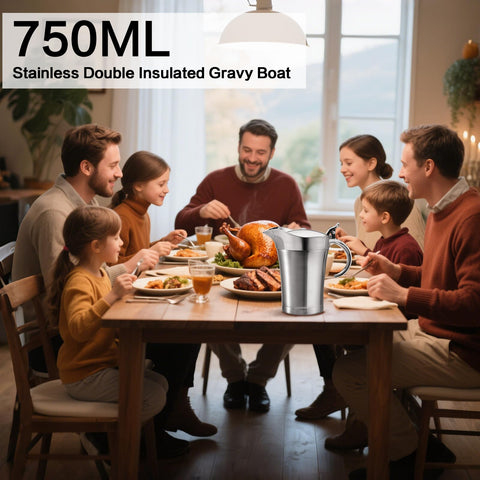 ISTOOLL Gravy Boat, asa ergonómica, mejora la estabilidad al servir.